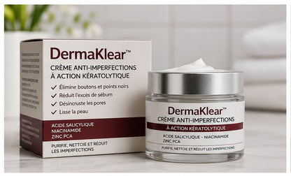 DermaKlear™ Crème Anti-Imperfections | Technologie Kératolytique Pure Peau nette en 7 minutes