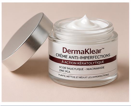 DermaKlear™ Crème Anti-Imperfections | Technologie Kératolytique Pure Peau nette en 7 minutes