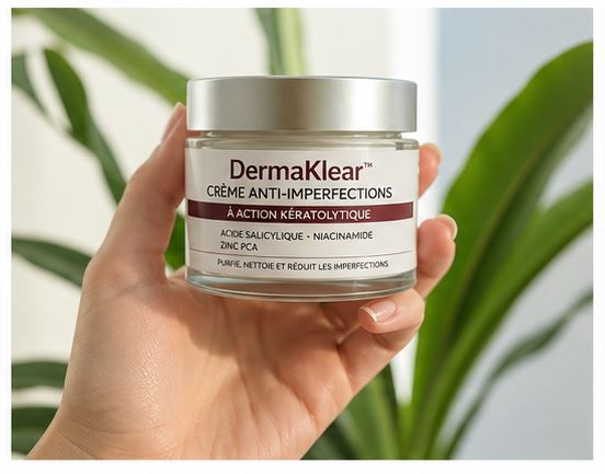 DermaKlear™ Crème Anti-Imperfections | Technologie Kératolytique Pure Peau nette en 7 minutes